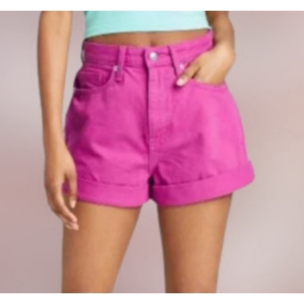Wild Fable Highest Rise Magenta Mom Denim Shorts